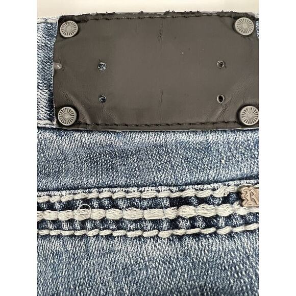 Rock and Roll Cowgirl Jeans Womens Size 32X32 Straight Leg Thick Stitches Denim - Picture 9 of 12